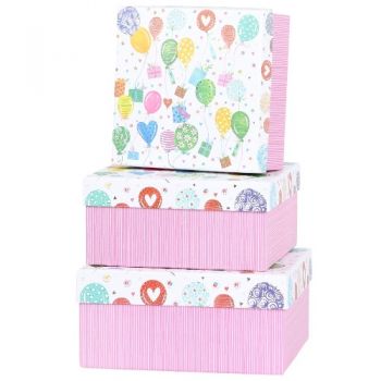 набір подарункових коробок Buromax 3шт., розмір найбільшої 20х20х9,5см., гліттер  ВМ.233324