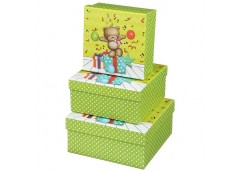 набір подарункових коробок Buromax 3шт., розмір найбільшої 20х20х9,5см., гліттер...