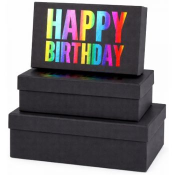 набір подарункових коробок Buromax 3шт., розмір найбільшої 33х23,5х9см., гліттер  ВМ.233355