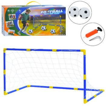 ворота футбольні 120х56х62см., сітка, 2 м`ячі, насос, в кор. 40х19,5х7,5см.  MR 1561  (12)