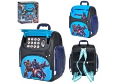 магазин рюкзак-сейф з кодом, затягує купюри, звук, світло, на бат. в кор. 23х26х...