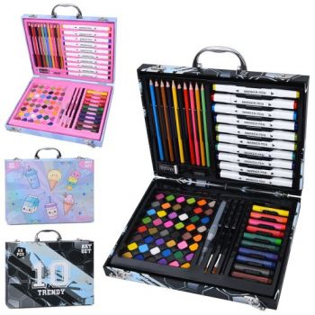 набір д/творч. олівці, маркери, фарби, воскова крейда, пензлики у валізі 30х24х5см.  МК 5781  (10)