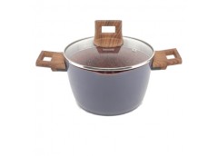 каструля A-Plus 20см. гранітне покриття, скляна кришка  1739  (12)