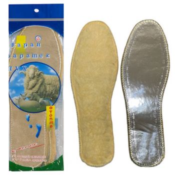 устілки овеча вовна + фольга в кул., довж. 24-29см., шир. 8,3-9,8см., товщ. 0,4см.  24-29-14  (800)