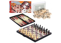 шахи магнітні 5в1 (шахи, нарди, шашки, доміно, карти) в кор. 25х13х3,5см.  9841 ...