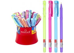 ручка Radius I-Pen кульк. масл. синя, корпус кольоровий, 50шт. в банці  (50/1200...