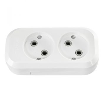 колодка Titanum Standart 2 розетки, без заземлення  TF-B210-W