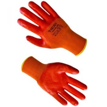 рукавиці Seven утеплені махрові помаранчеві з силіконовим покриттям   69874  (12/120)