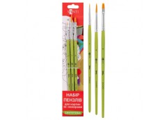 набір пензликів Santi Hobby синтетика 3шт. (круглі №1, 3, плоска №4)  310915  (1...