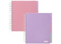 зошит на спіралі Buromax Pastel В5/120арк. пласт. обкл., з трьома розділювачами ...