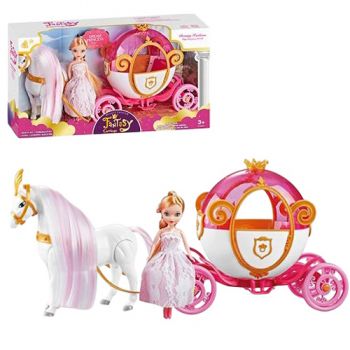 карета з конячкою, що ходить, лялька, на батар. в кор. 40х11х21см.  121А  (14/28)