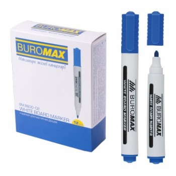 маркер Buromax для магнітних дошок синій  ВМ.8800-02  (12/144)