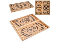 нарди дерев`яні, шашки - дерево, кубики, в кул. 59,5х30х4см.  TD202367  (16)