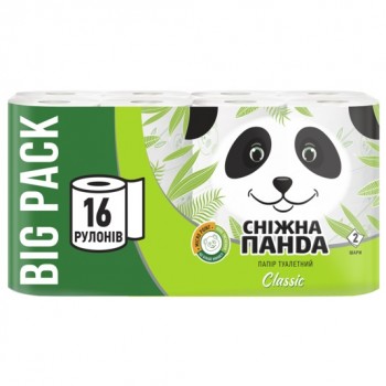 папір туалетний Сніжна панда Classic двошаровий 16шт./уп., ціна за упаковку!!!  (4)