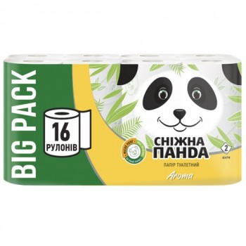 папір туалетний Сніжна панда Aroma двошаровий 16шт./уп., ціна за упаковку!!!  (4)