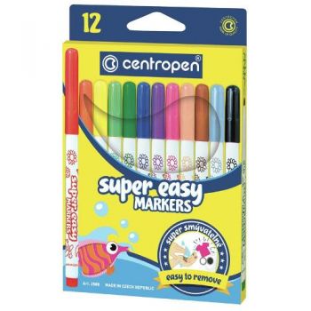 фломастери Centropen Super Easy 12кол.  2580  (10)