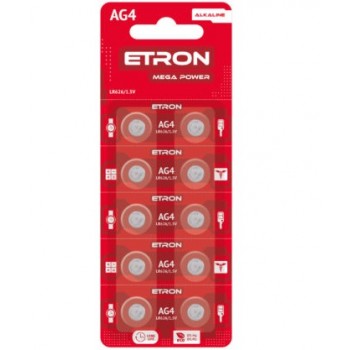 батарейка Etron AG- 4 (LR626) таблетка 1х10 на бліст.  (10/200/4000)