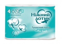 папір туалетний Ніжний дотик двошаровий 4+2шт., ціна за упаковку!!!  (16)