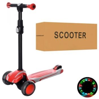 самокат MAXI алюм.+пласт., 3 кол. ПУ-св., кермо 65/80см., підн. 41/30-12см.  X1-RG  (1)