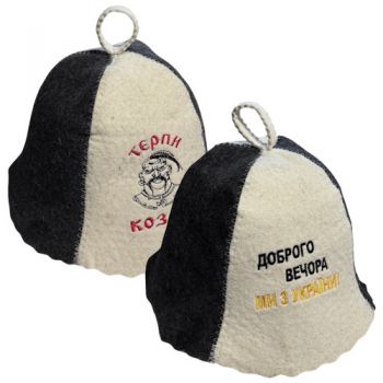 шапка лазнева біло-сіра