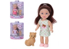 лялька 12см., тваринка 3,5см., на бліст. 11,5х15х4,5см.  3823-1  (90)