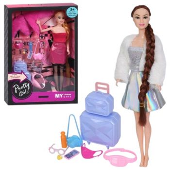 лялька 28см., шарнірні руки, валіза, аксесуари, в кор. 22х32,5х5,5см.  YY2137E  (36)