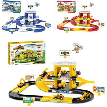 гараж 2 поверхи, транспорт 4шт., 29 дет., в кор. 46х28х10,5см.  G74-75-7688  (12)