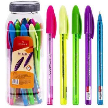 ручка Radius Tri Line кульк. масл. синя в банці  (20/1200)