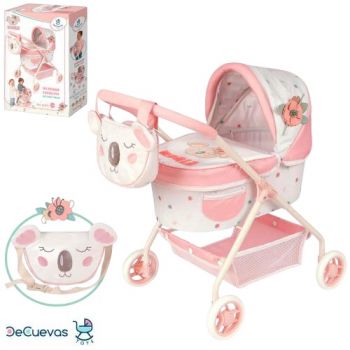коляска для ляльки мет. класика 50х35х56см., рюкзак, кошик, в кор. 44х32х11см.  86079  (6)