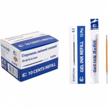 стрижень гелевий CR-601B 0,5мм. помаранчевий  (12/144/2304)