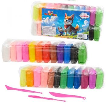 глина для моделювання (супер-легкий пластилін) 24кол./264гр. зі стеками  107819 (ZY740Н/КНА24) (100)