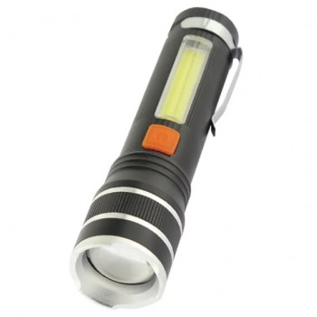 ліхтарик Quantum Helper ручний 10W LED zoom + COB з USB  QM-FL1032 (з червоним світлом)