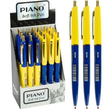 ручка Piano РТ-056 кульк. автоматична масл. синя 0,7мм.  (24/1152)