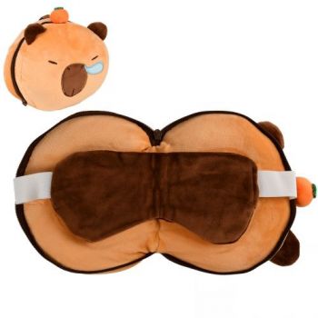 подушка дорожня під шию з маскою 