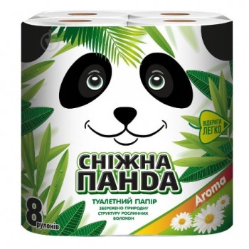папір туалетний Сніжна панда Aroma двошаровий  8шт./уп., ціна за упаковку!!!  (8)