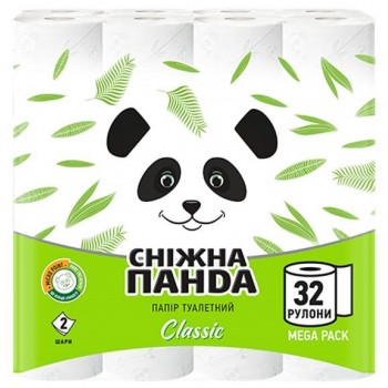 папір туалетний Сніжна панда Classic двошаровий 32шт./уп., ціна за упаковку!!!  (2)
