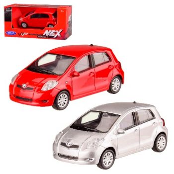 машина Welly мет. Toyota Yaris 8,5x3,8x3,5см., 1:43, в кор. 13х6х5,5см.  44003CW  (24/72)