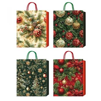 пакет подар. Buromax паперовий новорічний 18х23х8см., тиснення фольгою  ВМ.2000165  (12/720)