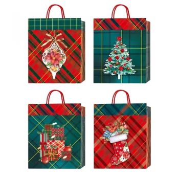 пакет подар. Buromax паперовий новорічний 18х23х8см., гліттер + 3D-фігура  ВМ.2000176  (12/720)