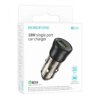 автомобільний зарядний пристрій Borofone Noble QC3.0 на 1 USB  BZ23