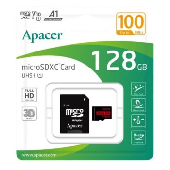 карта пам`яті Apacer micro SDHC 128Gb Class10  V10 A1 (R100MB/s) + адаптер