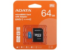 карта пам`яті A-Data Premier 64Gb Class 10 + adapter (R - 100Mb/s)
