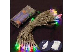 електрогірлянда  80 LED 8м. на батарейках +USB, мульти світло  1108-54