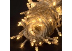 електрогірлянда 200 LED, прозорий провід, теполий білий колір  1120-07