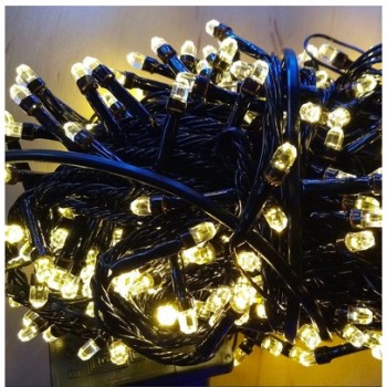 електрогірлянда 200 ламп LED кристал, чорний шнур, золоте cвітло  Z-50  (50)
