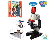 мікроскоп 21см., скла, 2 пробірки, контейнер, світло, на бат. в кор. 22х24,5х9см...