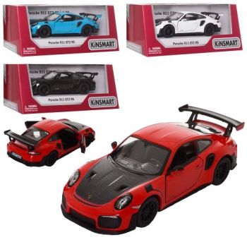 машина Kinsmart мет. інерц. Porsche 911 GT RS, 1:36, гум. кол., в кор.16х8х7см.  KT 5408 W (24)