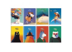 блокнот А6 80арк. на спіралі, виб. УФ-лак, білий блок, клітинка 