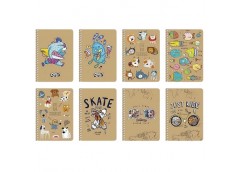 блокнот А6 80арк. на спіралі, крафт, ВД-лак, крем. блок, без лін. 