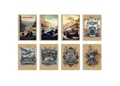 блокнот А6 80арк. на спіралі, крафт, ВД-лак, крем. блок, кліт. 